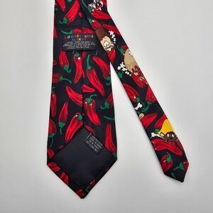 Vtg 1994 Looney Tunes Mania Chili Pepper Tie Bugs Bunny Taz Speedy Gonzales